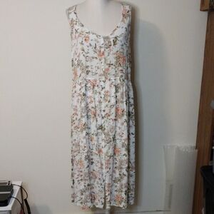 Frye Floral Easy Button Down Front Dress Size XXL